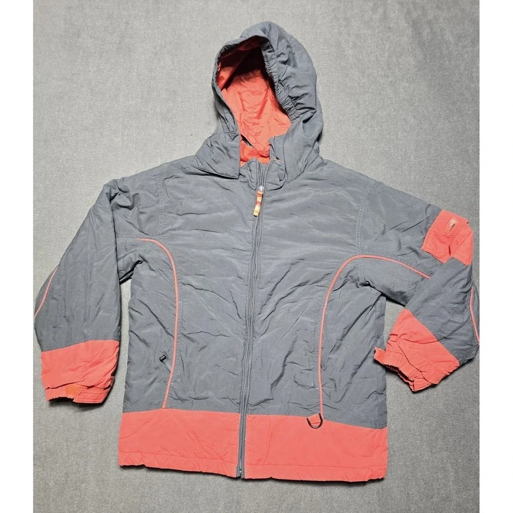 LL Bean Youth Ski Coat Jacket Thinsulate‎ Hooded Large 14/16 Red Gray